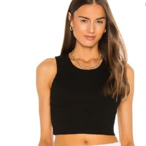 Cotton Citizen The Ibiza Ripped Knit Crop Tank | Black | M